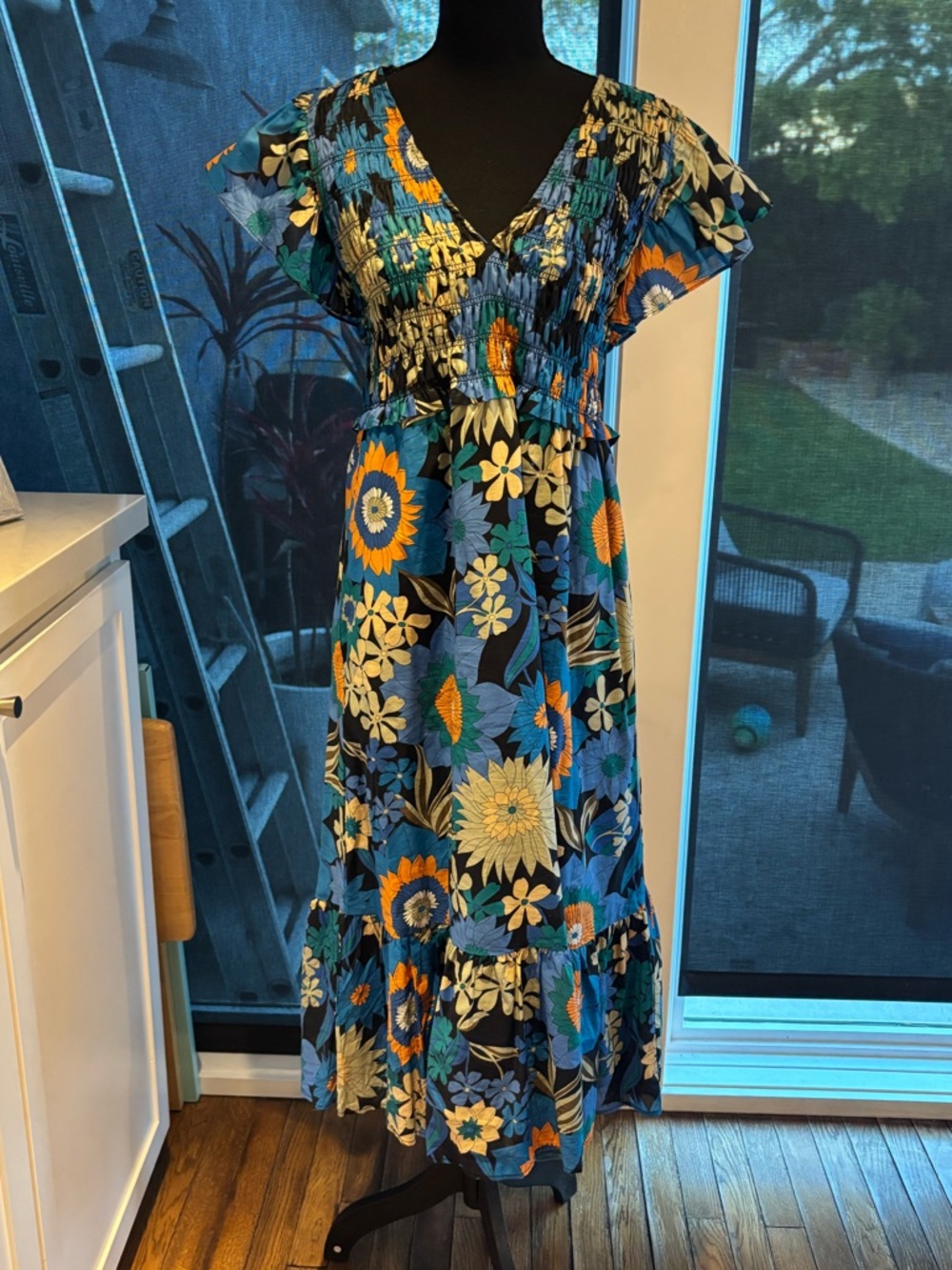 Rails Floral Maxi Dress in Blue and Orange - Women